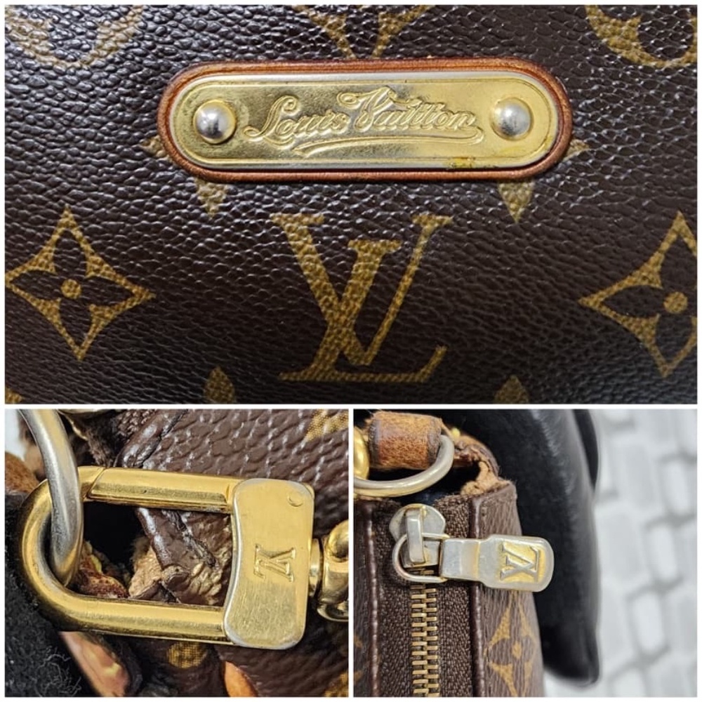 Authentic LOUIS VUITTON Monogram Canvas Eva Clutch/ Crossbody Bag Brown - Picture 14 of 16